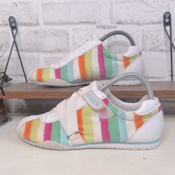 COACH CLASSIC SIGNATURE KYRIE VINTAGE TENNIS JOGGING SNEAKER SHOES WOMENS 8 - Picture 1 of 6